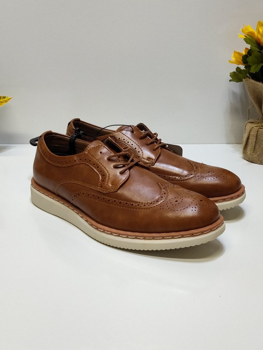 George Mens Jonah Oxford Shoes Brown Size 10 Memory Foam Comfort Sole Casual